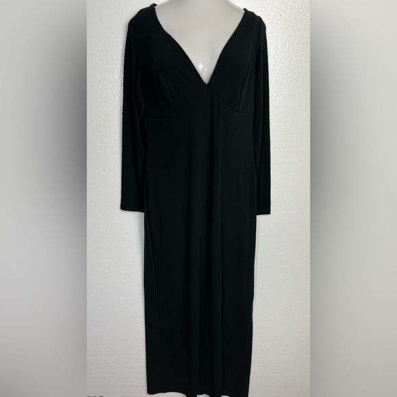 Cozy Long Sleeve Maxi Empire Waist Dress Wild Fable Black size 1X NWT - Picture 2 of 7